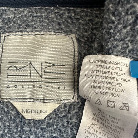 Trinity Collective Mens Hoodie Sweatshirt Medium Blue Full Zip Loungewear - Picture 8 of 9